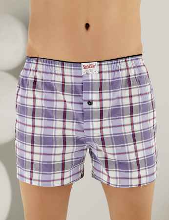 Sahiler Men Boxer Plaid Patterned ME090 - Thumbnail