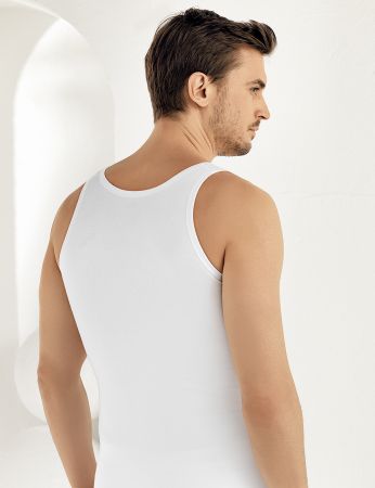 Şahinler - Sahinler 6-pack Supreme Lycra Unterhemd mit breiten Trägern weiß ME066 (1)