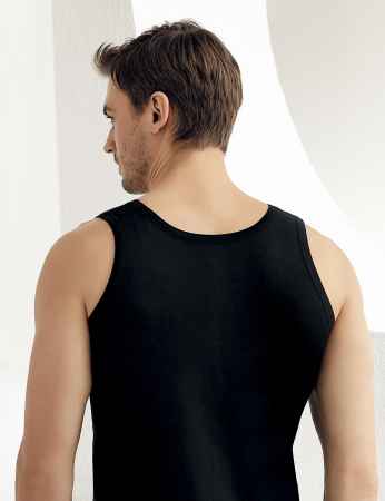 Şahinler - Sahinler 6-Packs Man Singlet 100% Cotton Black ME005 (1)