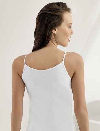 Sahinler Basic Camisole Spaghetti Strap White MB001 - Thumbnail