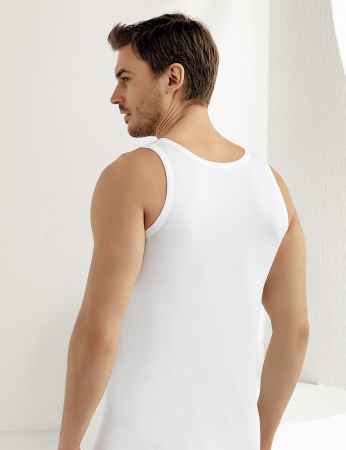 Şahinler - Sahinler Baumwoll-Unterhemd mit breiten Trägern weiß ME002 (1)