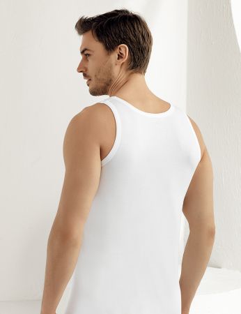 Sahinler Baumwoll-Unterhemd mit breiten Trägern weiß ME002