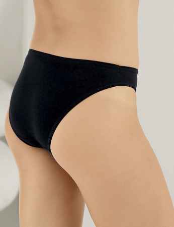 Sahinler Binding Brief Waist & Lace Bottom Detailed Satin Black MB262 - Thumbnail