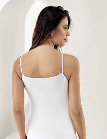 Sahinler BJK Binding Singlet Spaghetti Strap White MB1001 - Thumbnail