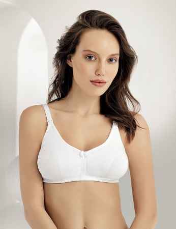 Sahinler Breastfeeding Bra White M8150 - Thumbnail