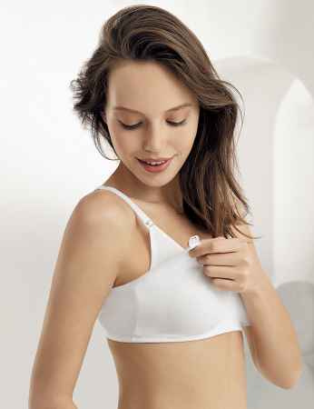 Sahinler Breastfeeding Bra White M8150 - Thumbnail