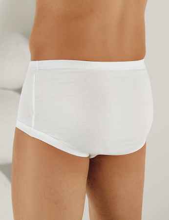 Sahinler Cotton Slip Pouched White ME013 - Thumbnail