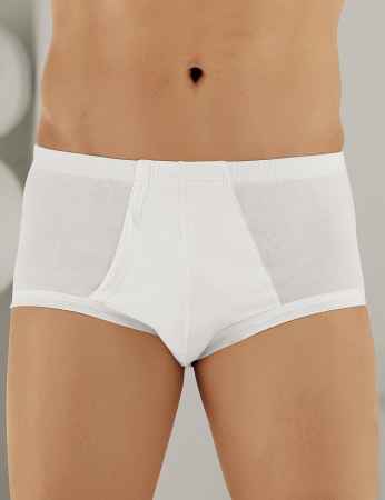 Sahinler Cotton Slip Pouched White ME013 - Thumbnail