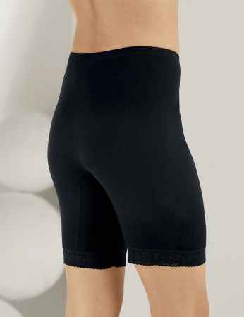 Sahinler gerippte Leggins mit Spitze schwarz MB005 - Thumbnail