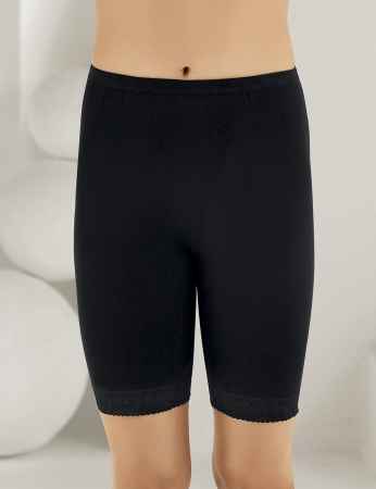 Sahinler gerippte Leggins mit Spitze schwarz MB005 - Thumbnail