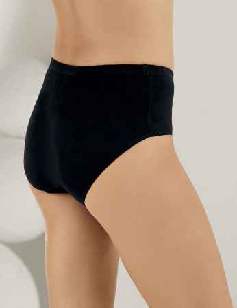 Sahinler gerippter Damen-Slip schwarz MB008 - Thumbnail