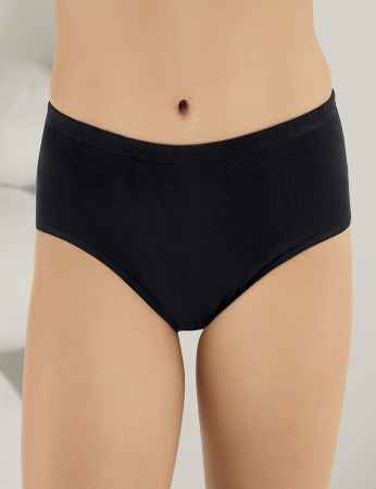 Sahinler gerippter Damen-Slip schwarz MB008 - Thumbnail