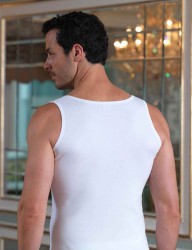 Şahinler - Sahinler geripptes Muskelshirt mit breiten Trägern weiß ME096 (1)