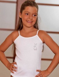 Şahinler - Sahinler Girl Singlet Spaghetti Strap Stoned White MKC104 Şahinler - Sahinler Girl Singlet Spaghetti Strap Stoned White MKC104