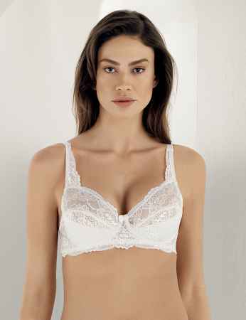 Sahinler Lace Minimiser Bra White M8060 - Thumbnail