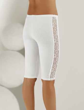 Sahinler Lace Side Leggings White MB890 - Thumbnail