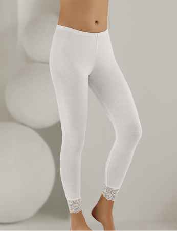 Sahinler Long Leggings Lace Cuff White MB888 - Thumbnail