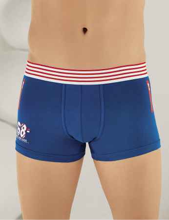 Sahinler Lycra Boxer-Short mit ATH Druck Königsblau ME113 - Thumbnail