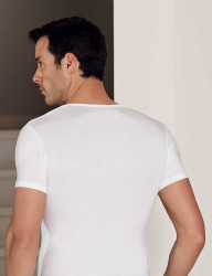 Şahinler Lycra Modal Short Sleeve Men Singlet White ME118 - Thumbnail