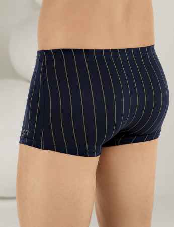 Şahinler Lycra Modal Stripe Men Boxer Dark Blue ME122 - Thumbnail