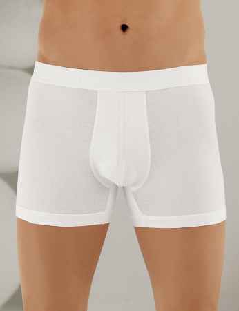 Sahinler Man Lycra Boxer Pouched White ME031 - Thumbnail