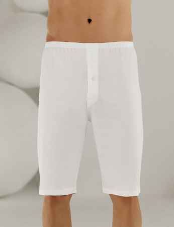 Sahinler Man Supreme Cotton Long Boxer White ME018 - Thumbnail