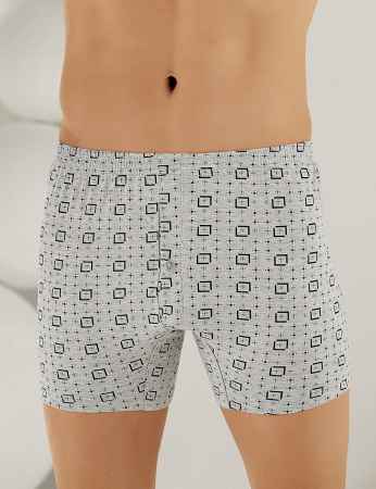 Sahinler Men Cotton Boxer Button Patterned ME010 - Thumbnail