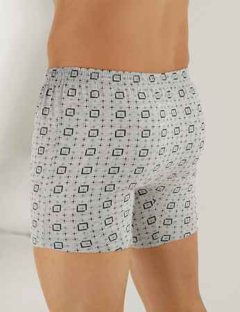 Sahinler Men Cotton Boxer Button Patterned ME010 - Thumbnail