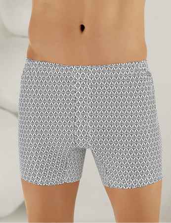 Sahinler Men Cotton Boxer Button Patterned ME010 - Thumbnail