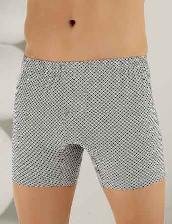 Sahinler Men Cotton Boxer Button Patterned ME010 - Thumbnail