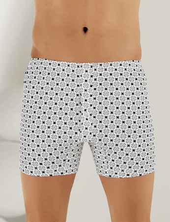 Sahinler Men Cotton Boxer Button Patterned ME010 - Thumbnail