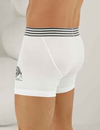 Sahinler Men Lycra Boxer Alligator Printed White ME110 - Thumbnail