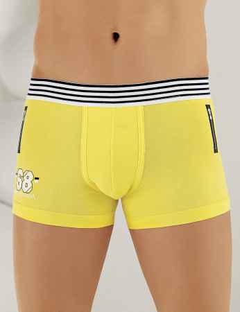 Sahinler Men Lycra Boxer ATH Printed Yellow ME113 - Thumbnail