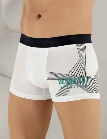 Sahinler Men Lycra Boxer Sail Printed White ME107 - Thumbnail