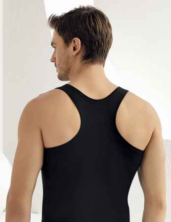 Sahinler Men Singlet Black Wide Strap Racerback ME029 - Thumbnail