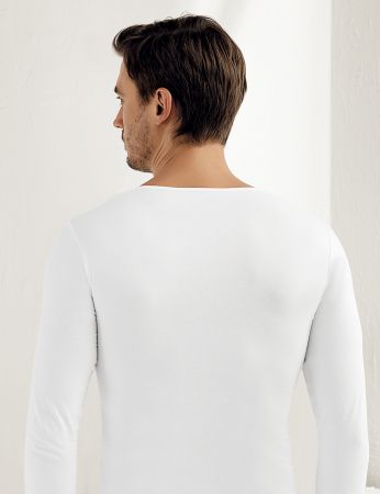 Şahinler - Sahinler Men Singlet Long Sleeve Lycra Supreme White ME070 (1)