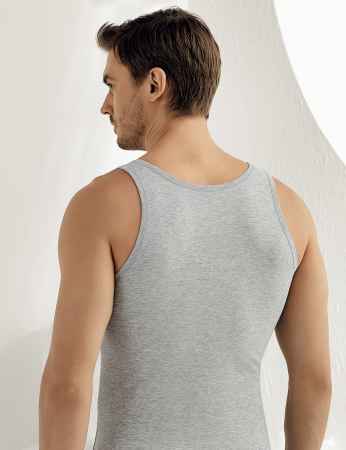 Sahinler Men Supreme Lcyra Singlet Wide Strap Grey ME067 - Thumbnail