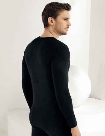 Şahinler - Sahinler Men Thermal Underwear Crew Neck Long Sleeve Black ME093 (1)