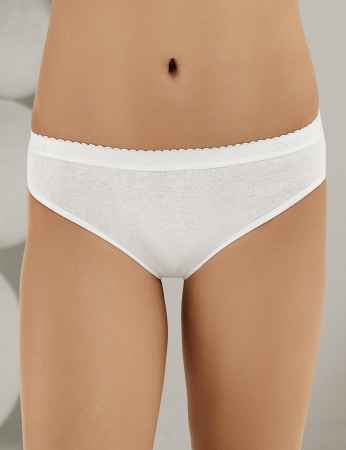 Sahinler Rib Brief Signature Logo Waistband White MB037 - Thumbnail