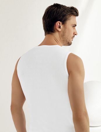 Şahinler - Sahinler Rip Singlet V Neck Sleeveles White ME033 (1)