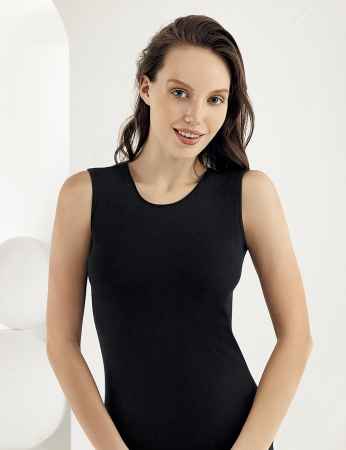 Sahinler Singlet Sleeveless Black MB486 - Thumbnail