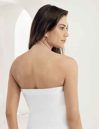 Sahinler Singlet Strapless White MB212 - Thumbnail