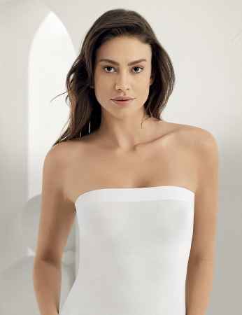 Sahinler Singlet Strapless White MB212 - Thumbnail