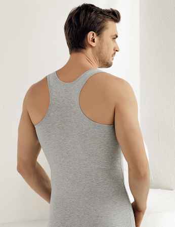 Sahinler Singlet Wide Strap Racerback Gri ME029 - Thumbnail