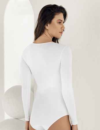 Şahinler - Sahinler Snap Bodysuit Crew Neck Long Sleeve White MB866 (1)