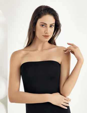 Sahinler Strapless Singlet Black MB212 - Thumbnail