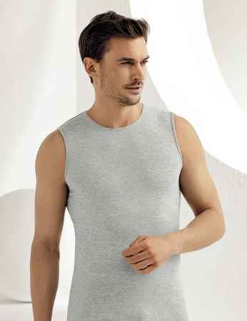 Sahinler Supreme Lycra Singlet Sleeveless Grey ME077 - Thumbnail