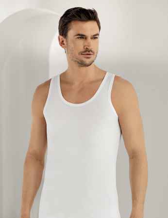 Sahinler Supreme Lycra Unterhemd mit breiten Trägern weiß ME066 - Thumbnail