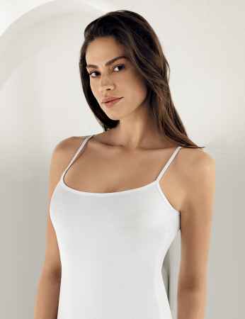 Sahinler Supreme Lycra Unterhemd mit Spagetti-Trägern weiß MB214 - Thumbnail