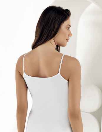 Sahinler Supreme Strap Tank Top White MB214 - Thumbnail